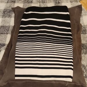 Bar III Monochrome Striped Pencil Skirt